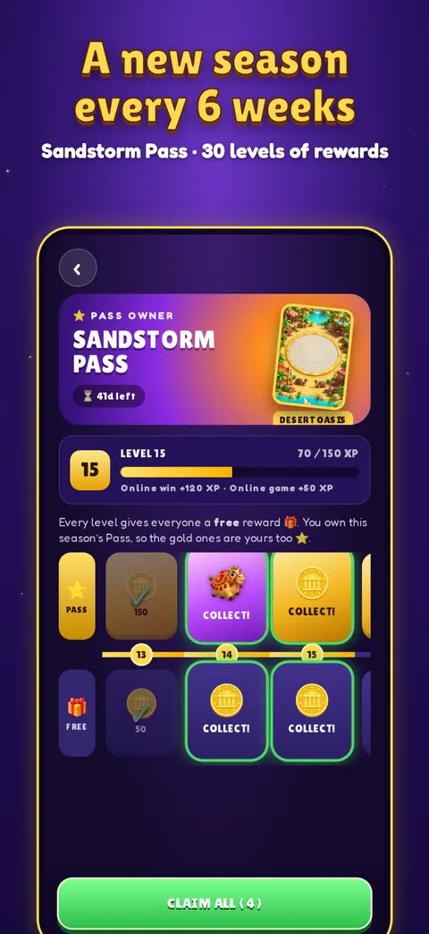 Season pass rewards